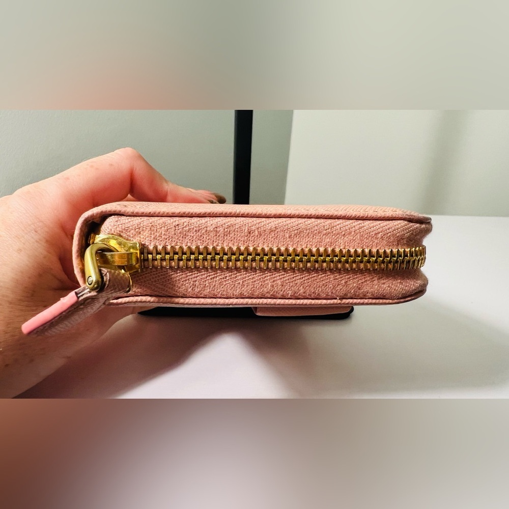 Prada Pink Saffiano Leather Bow Wallet - Picture 5 of 15